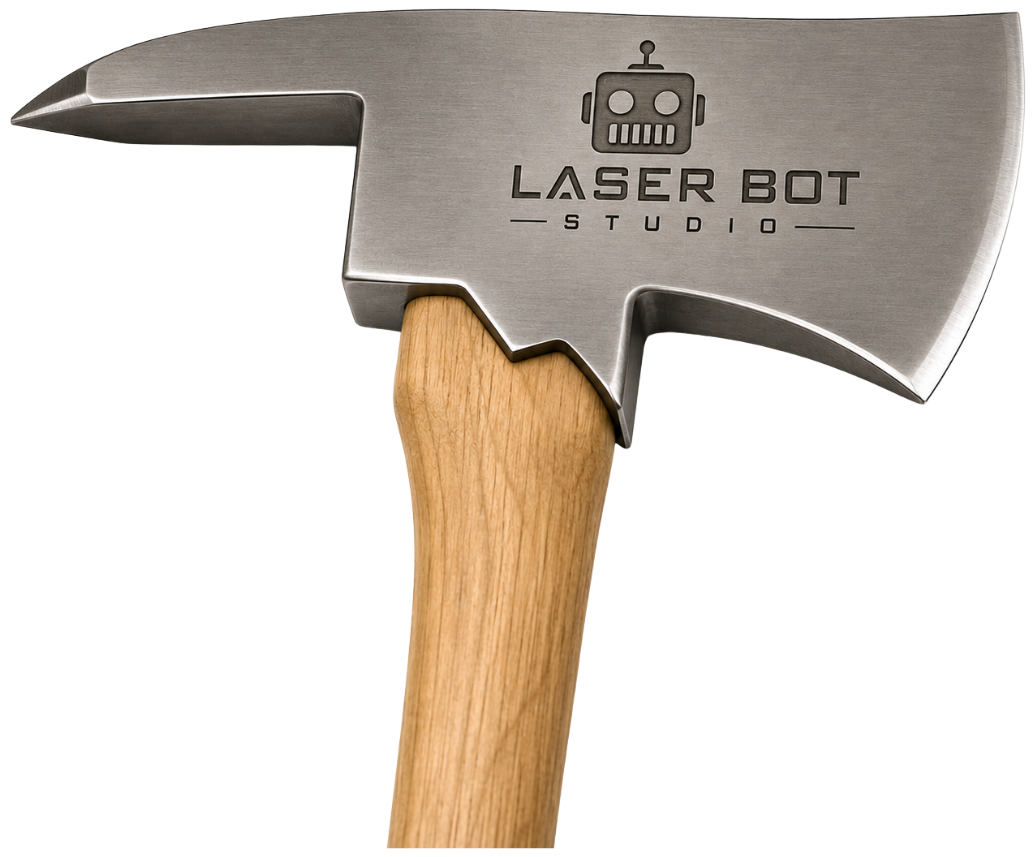 Engraved axe product render
